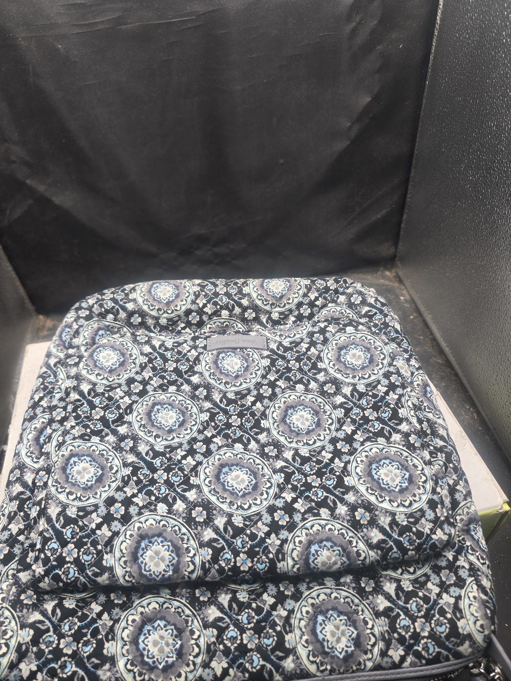 Vera Bradley Navy and Light Blue Medallion Quilted Throw